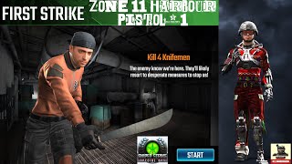 First strike Campaign Zone 11 Harbor Pistol mission #1 sniper strike : special ops ( iOS & Android ) screenshot 3