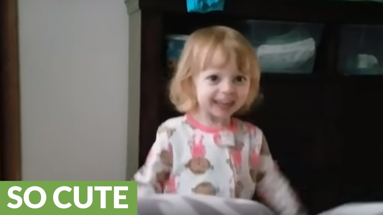 Super cute toddler wakes up dad with 