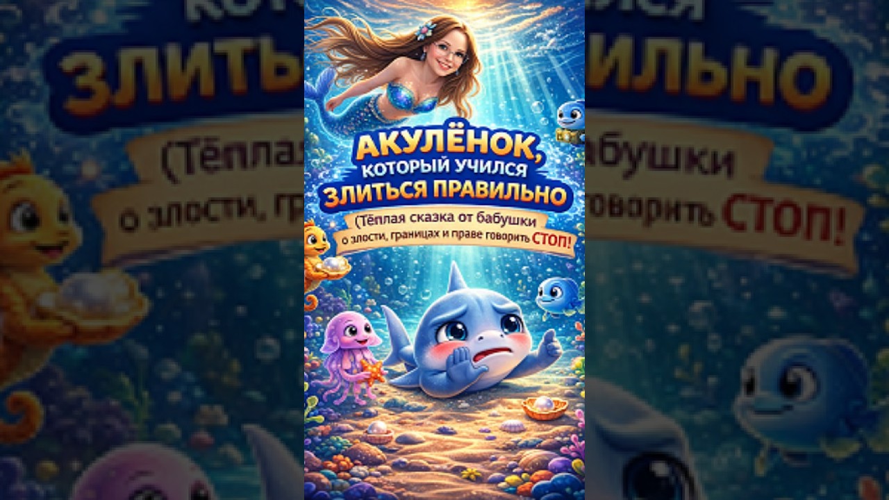 АКУЛЁНОК И ЗЛОСТЬ | Сказка для ребёнка про злость и границы | 4 минуты