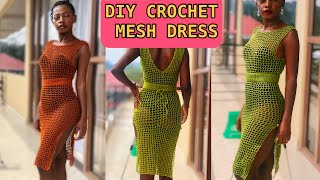 CROCHET MESH DRESS. Pattern tutorial/ DIY#crochetmeshdress #crochet #crochetdress