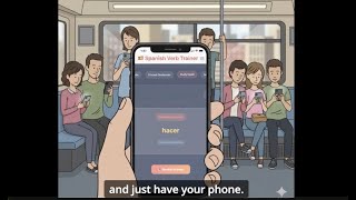 Spanish Verb Trainer: Offline AI Flashcard App (Demo en Español, Subtitles in English) screenshot 1