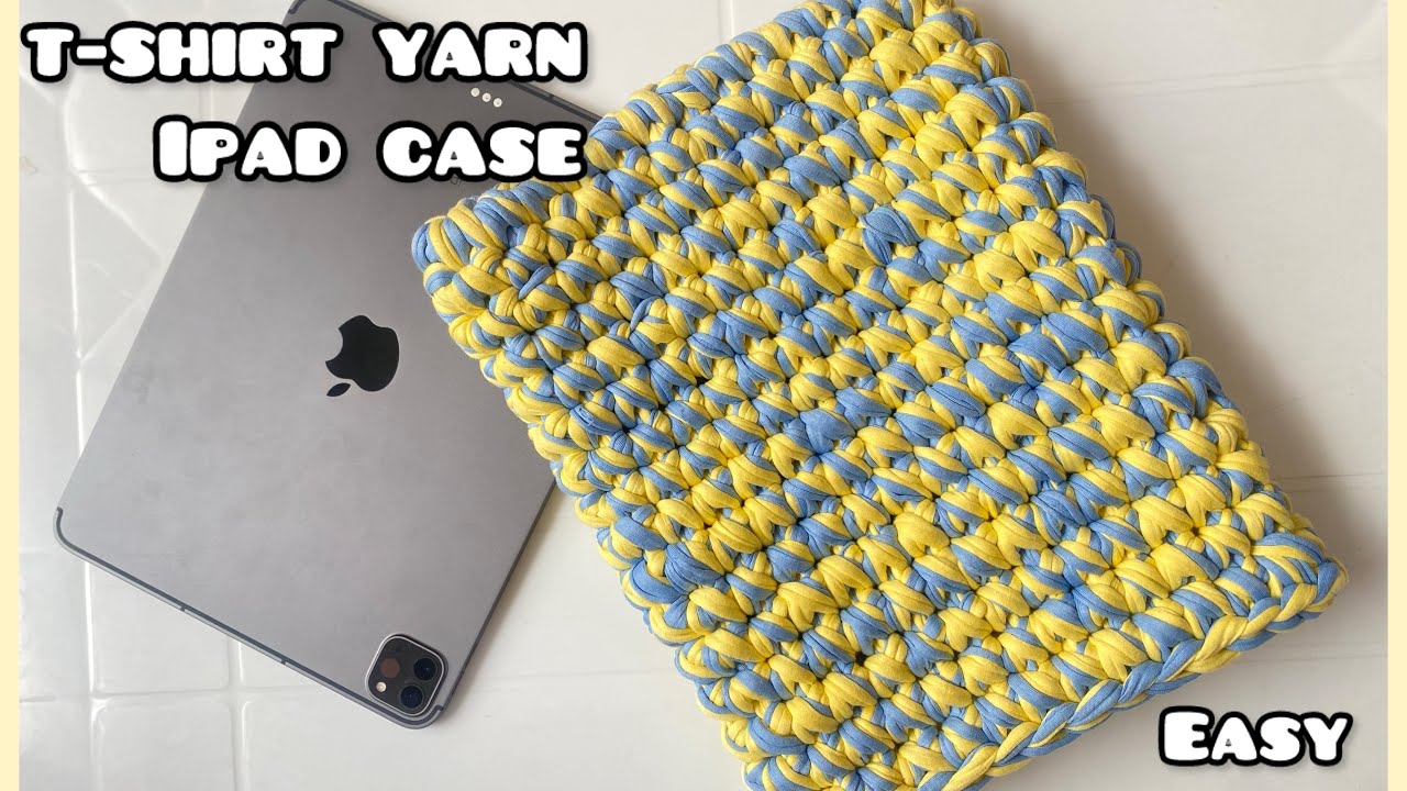 How to make a crochet t-shirt yarn ipad and laptop : sleeve  back to school | Easy for Beginners#diy