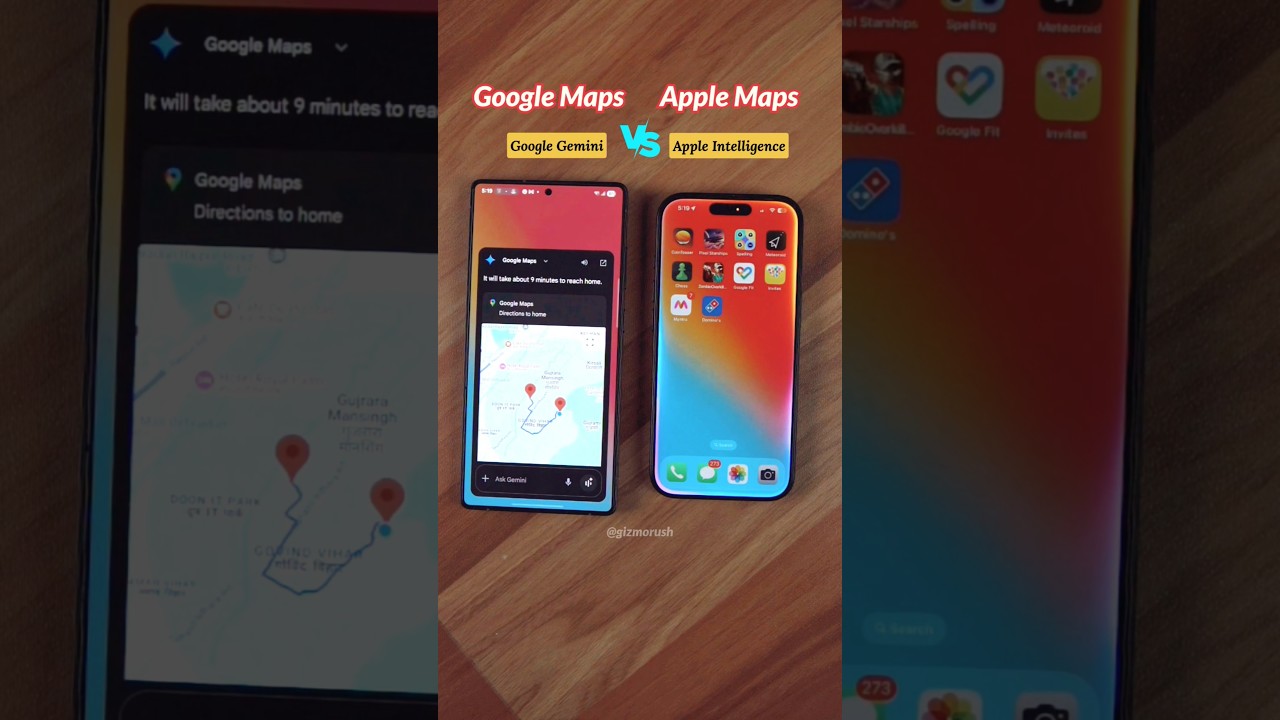 Apple Intelligence Siri Vs Google Gemini - Apple Maps Vs Google Maps Navigation