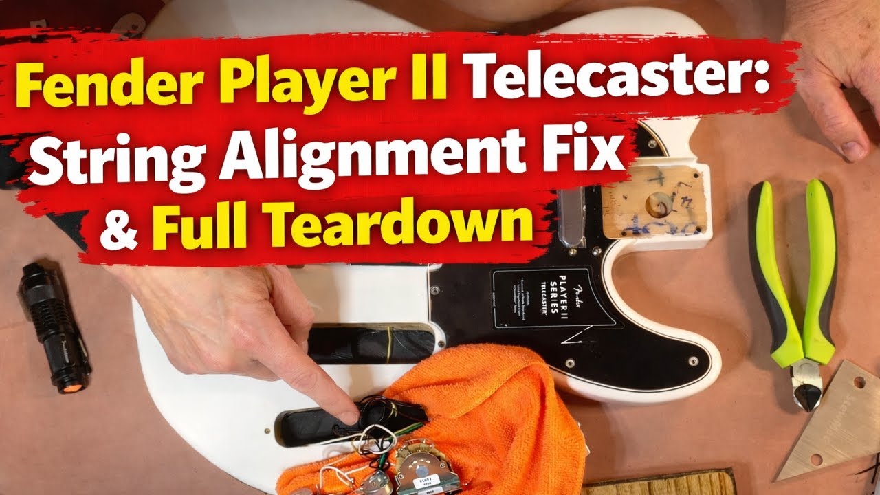 Fender Player II Telecaster: исправление выравнивания струн и полная разборка.