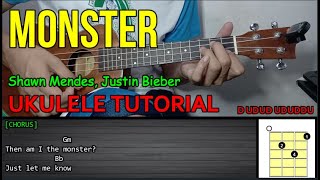 Shawn Mendes, Justin Bieber - MONSTER | Ukulele Tutorial | LYRICS and CHORDS