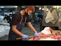 Big tuna cutting skills! Japanese street food. Sushi Sashimi How to cut tuna. Seafood ASMR 大阪 小西水産