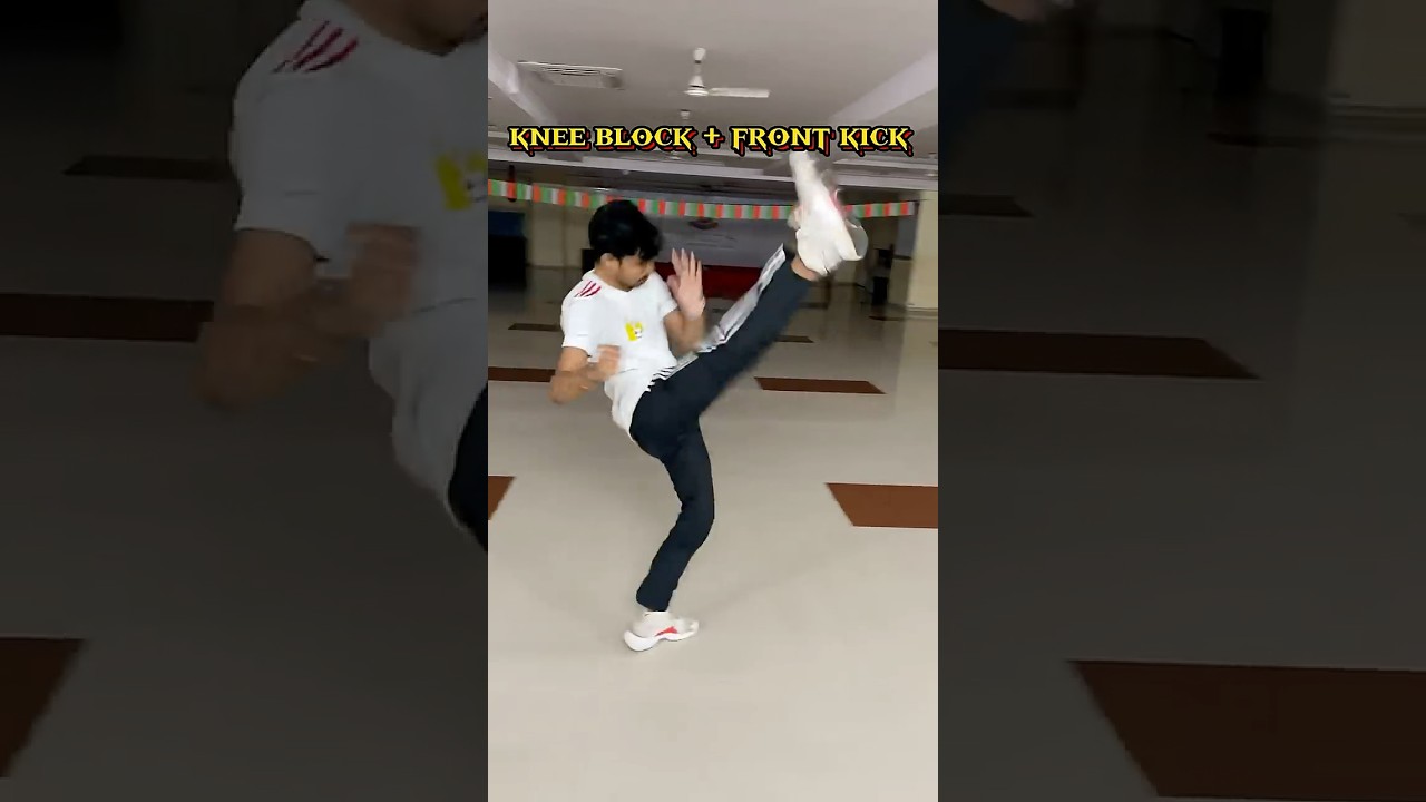 Tony Jaa knee block + front kick tutorial 