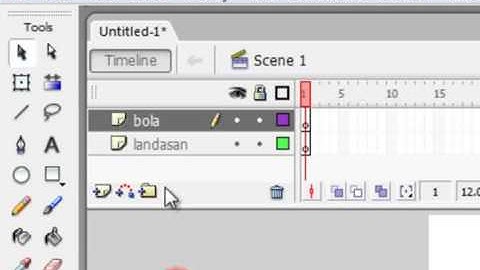 Pembuatan bola menggelinding menggunakan aplikasi macromedia flash