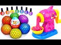 Satisfying Video l How to make Rainbow Noddles with Stress Balls &amp; Nail Polish Cutting ASMR