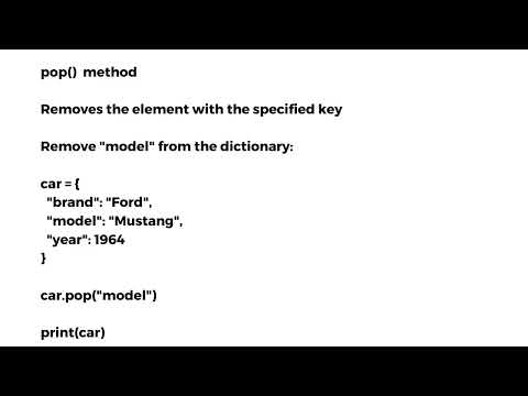items(), keys(), pop(), and popitem() || dictionary methods