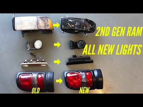 How to remove and reinstall all the lights on a 2nd gen ram. 1999 2500 head light+tail light refresh