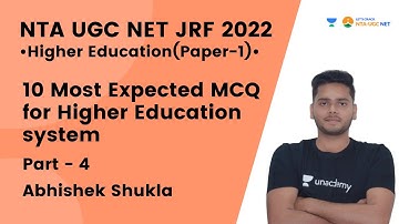 10 Most Expected MCQ for Higher Education Part 4 | Paper -1 | NTA UGC NET-JRF 2022 | Abhishek Shukla