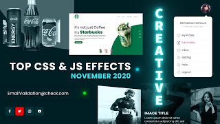 Top CSS & Javascript Animation & Hover Effects | November 2020