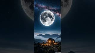 Night at the Mountain Cabin | Flower Moon Stargazing &amp; Calm | #anime #animationshorts #gibili