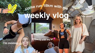 weekly vlog | i'm moving? | come run 18km with me | getaway with my bf | so close  conagh kathleen