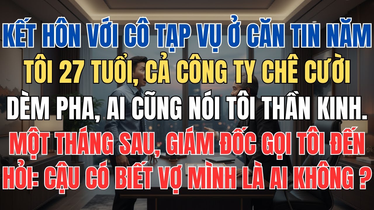 Lấy Cô Tạp Vụ Làm Vợ, Cả Công Ty Cười Chê, Giám Đốc Gọi Tôi Đến Hỏi: Cậu Biết Vợ Mình Là Ai Không ?