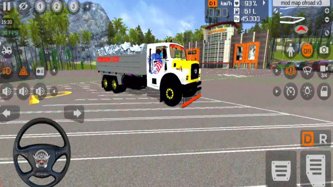 Indian TATA Truck Stone Transport Drive in Heavy Off-road| Bus Simulator Indonesia 