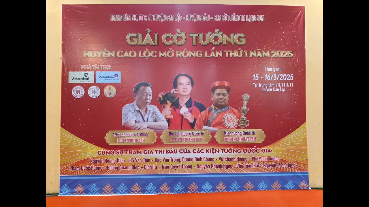 [LIVE] Vòng 1/8 - Tứ Kết : Giải cờ tướng huyện Cao Lộc, Lạng Sơn mở rộng năm 2025