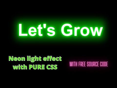 Neon light effect on text by HTML & CSS |  Pure CSS Neon Light Text Effects - Css Text Effects