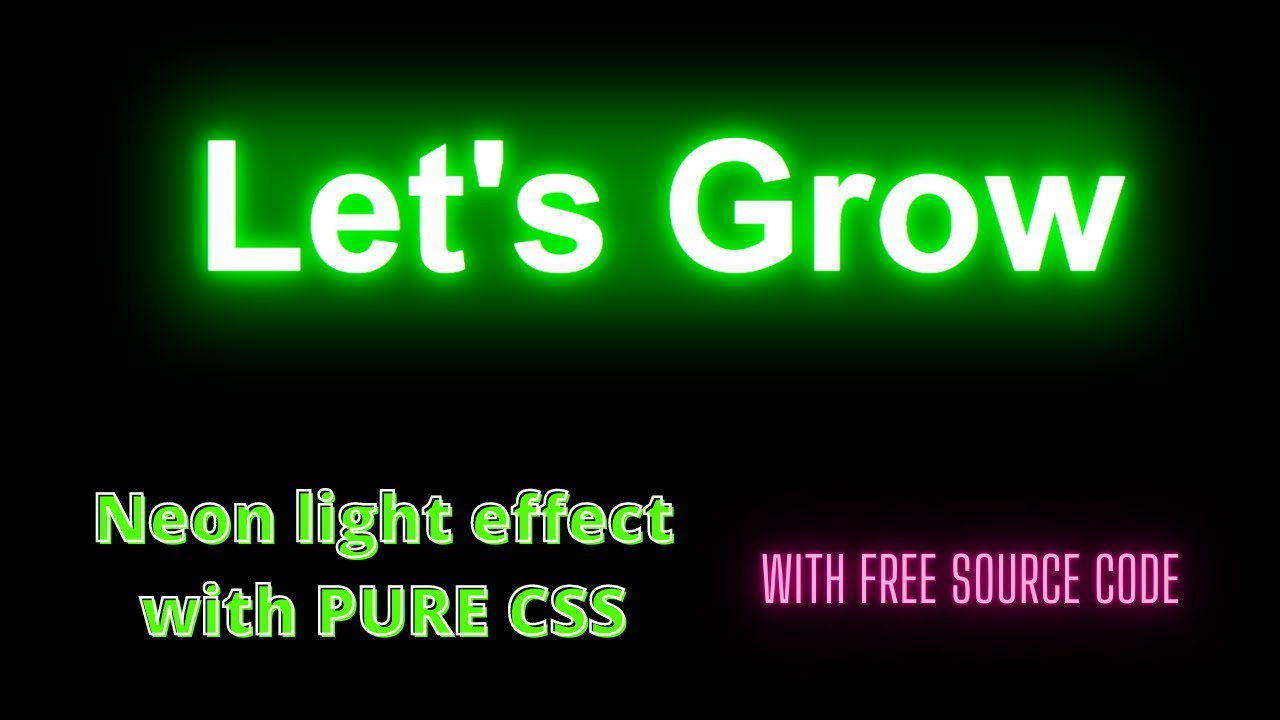 Neon light effect on text by HTML & CSS |  Pure CSS Neon Light Text Effects - Css Text Effects