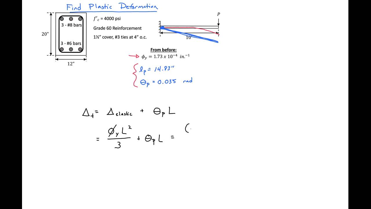 7 Example Finding Plastic Deformation in Reinforced Concrete Member YouTube