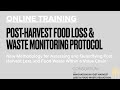 Online training postharvest food loss and waste monitoring protocol