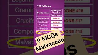 NEET DPP Family Malvaceae #neet2026 #aiims #mbbs #neetdailypractice #neetaspirants