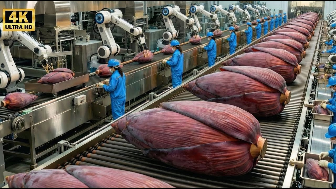 100,000 LB Per Day – The INSANE Speed of Modern Banana Blossom Factory #86
