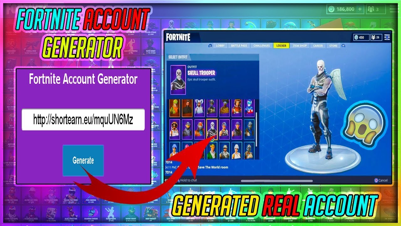 omg fortnite account generator generated me a real rare account rare skins - fortnite account info generator