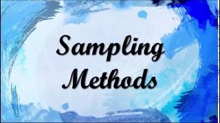Sampling Methods - Review