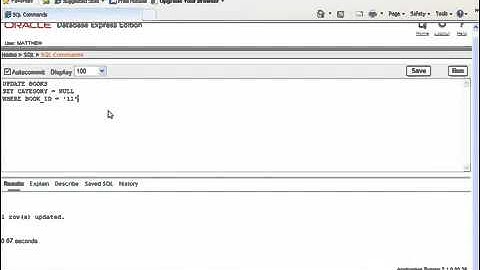 12 SQL with Oracle 10g XE   Using DELETE to Remove a Row from a Table