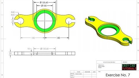 Solidworks Exercise 7 | Free Solidworks Tutorial for Beginners