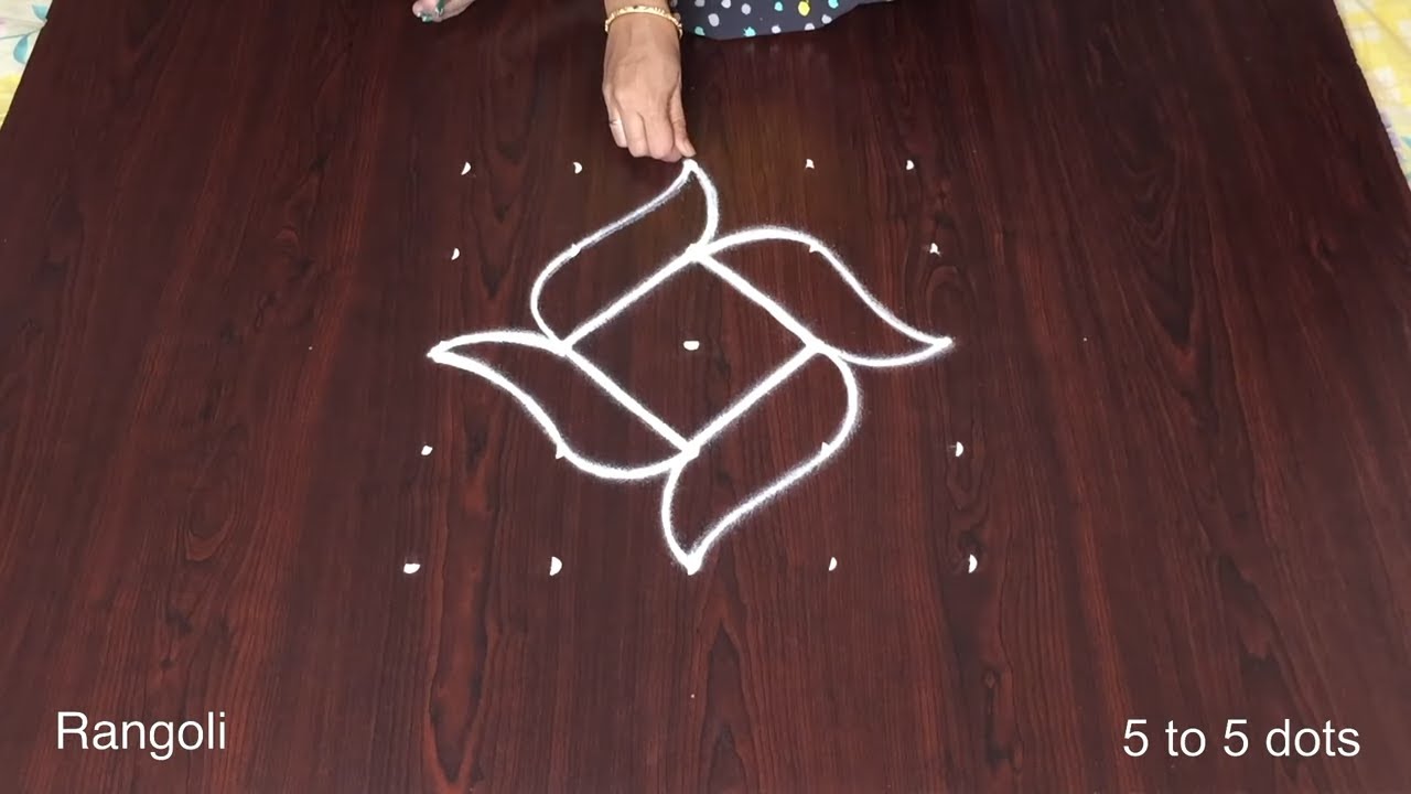 Lotus Pulli Kolam Rangoli Design