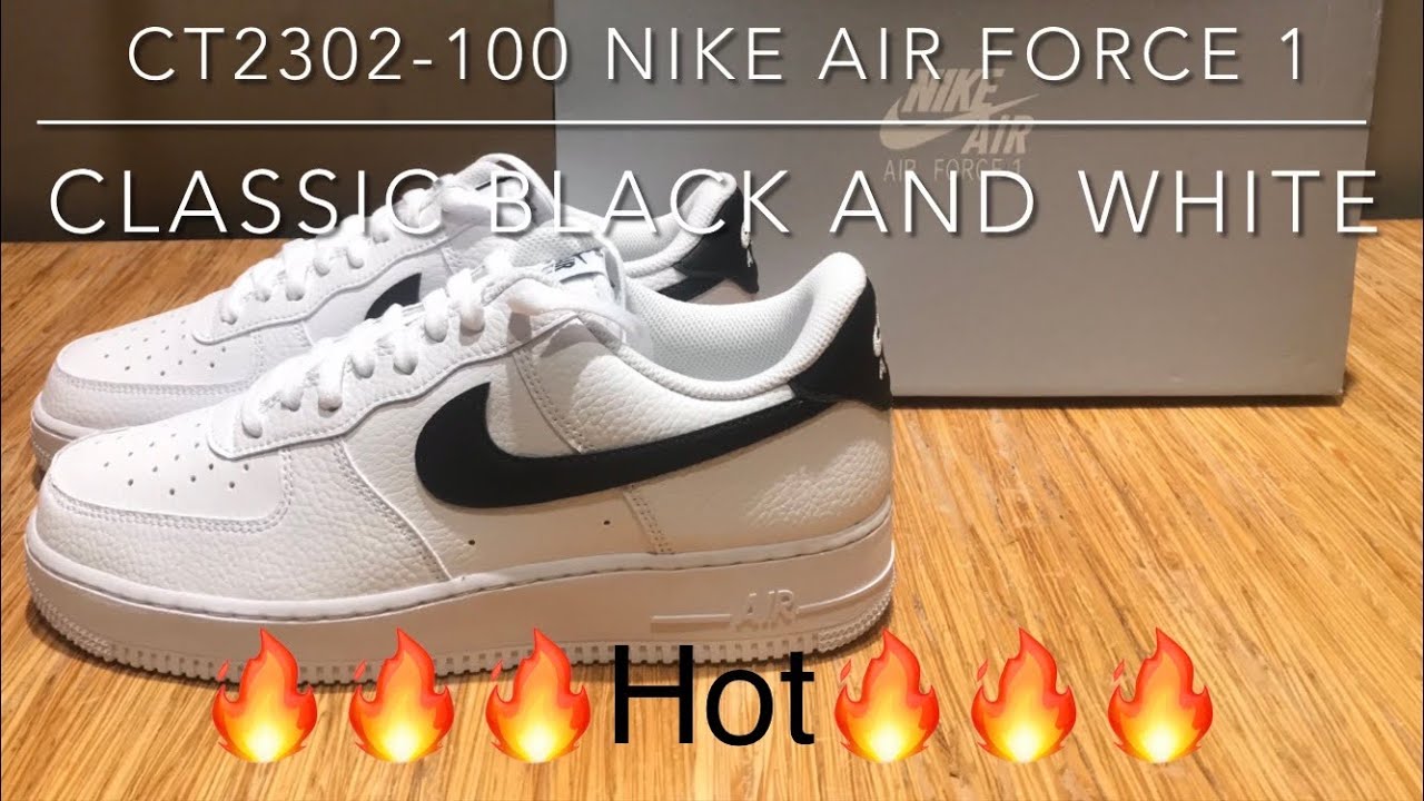 Nike Air force 1 “07” (CT2302-100) Classic White/Black on feet.