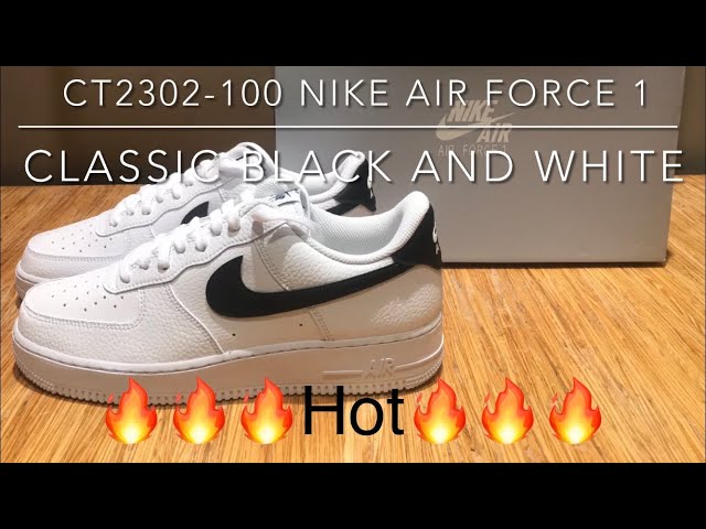 Nike Air force 1 “07” (CT2302-100) Classic White/Black on feet. 