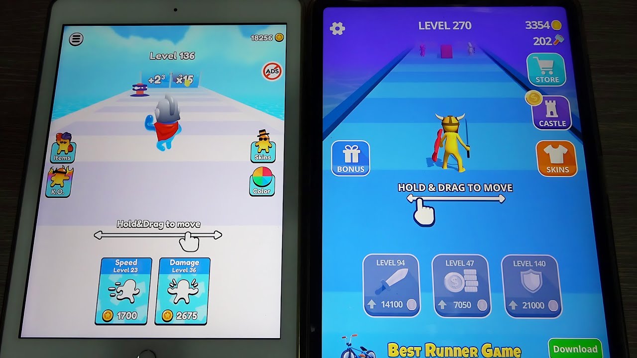 Join Clash 3D VS Join Blob Clash — мобильный геймплей на Android/iOS iPad