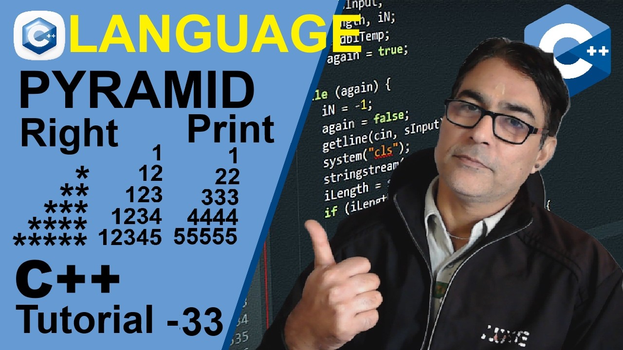 Shapes in c++ using nested loops Pyramic Printing in c++ | print ...