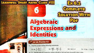 Learnwell smart Maths Class 8 Unit 6 Ex 6.1 Solutions | Class 8 learnwell maths Ex 6.1 Solution Pdf