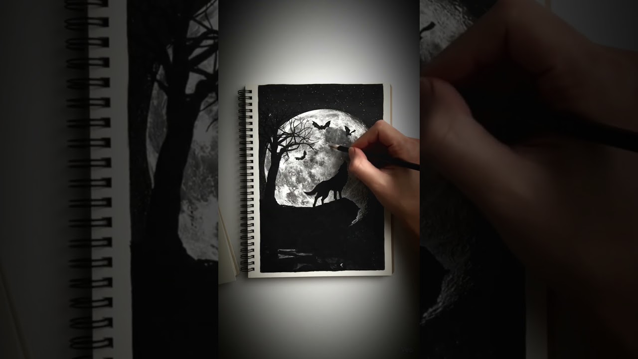 How to draw Beneath the Full Moon 