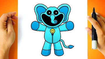 How to DRAW BUBBA BUBBAPHANT - Smiling Critters - Poppy Playtime Chapter 3