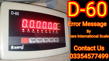 How to Fix "Error" on D60 Weighing Indicator – Quick Guide