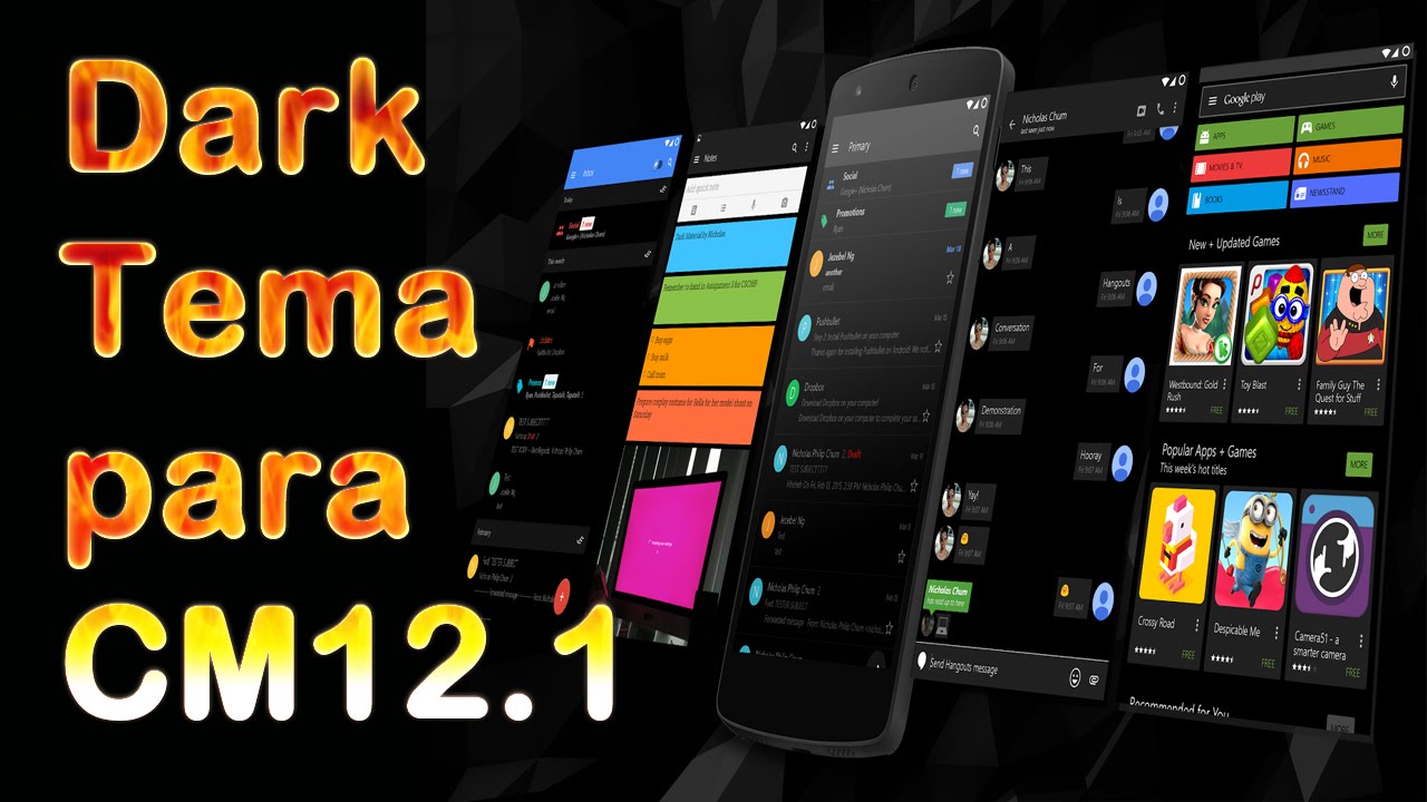 Dark Tema CM12.1 Cyanogenmod - YouTube