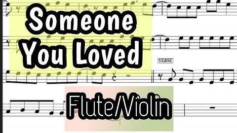 Someone You Loved I Flute or Violin Sheet Music Backing Track Play Along Partitura Lewis Capaldi