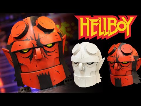 How to Make a Hellboy Mask - Comic Style - Free Foam Templates Perfect for Cosplay or Halloween