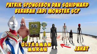 ULTRAMAN MARAH - SPONGEBOB PATRICK DAN SQUIDWARD BERUBAH MENJADI MONSTER SCP JAHAT - GTA 5 MOD