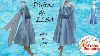 DIY Como hacer disfraz de ELSA 👸 de Frozen 2 para niña How to make Frozen  2 ELSA costume for a girl - YouTube
