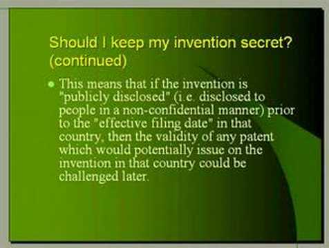 Inventors and Patents Chapter 6 - Should I keep my invention secret?