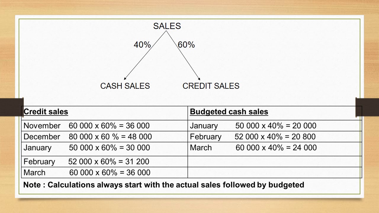 Gr11 budget: credit and cash sales