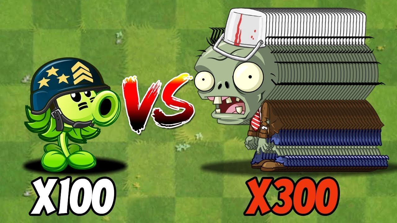 PVZ 2 Challenge - 100 Plants Vs 300 Zombies Custom Speed - Who Will Win?