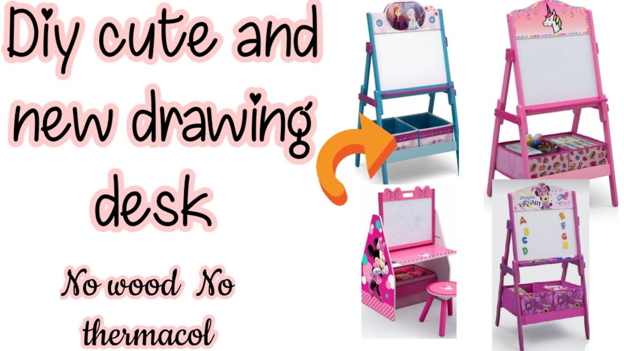 Diy cute and new drawing desk/How to make cute drawing desk at home/Homemade cute drawing desk/